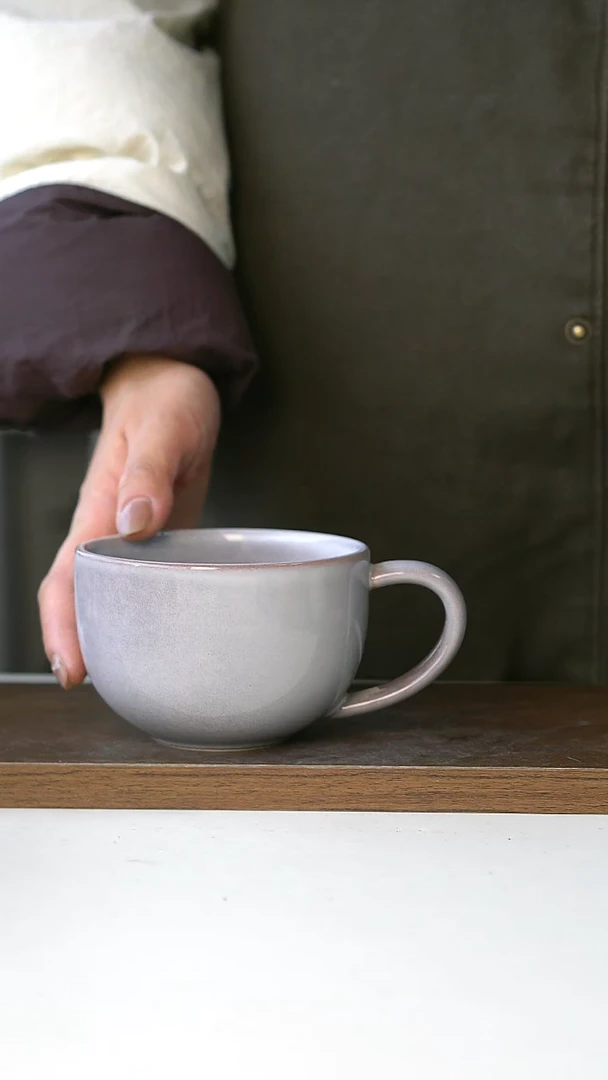 【闪购商品】陶瓷微瑕窑变紫300ml咖啡杯@4-2@