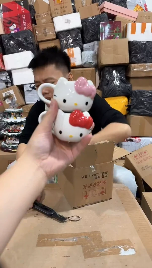 瓷片kkkt 一口杯 红色加粉色