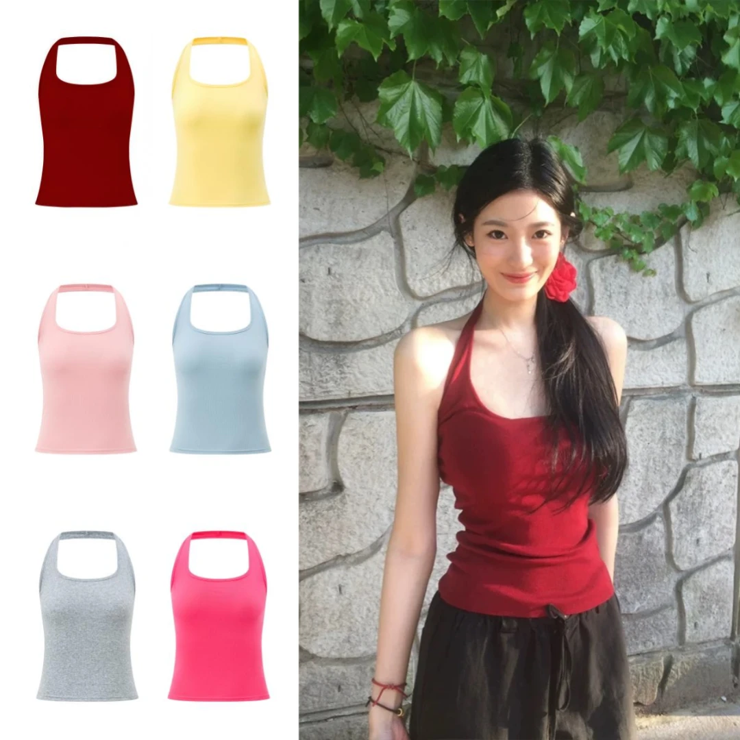 9色入！复古小吊带女夏季设计感小众外穿背心纯欲风挂脖上衣高级感