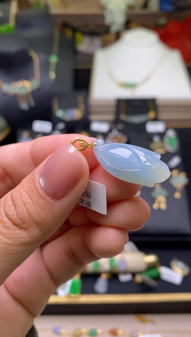 【闪购商品】翡翠颈饰18K金镶嵌净货17949