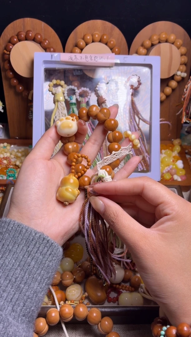 手串猴头核桃全品新品高桃16.8猫爪黄跑环悟道猫吊坠紫咖流苏手持