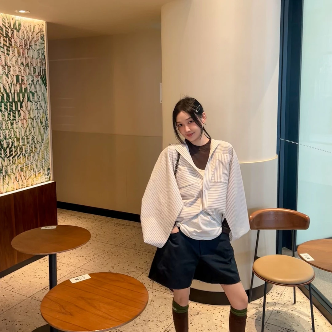 MUNN · 设计师品牌灰色条纹口袋衬衫 S71C020