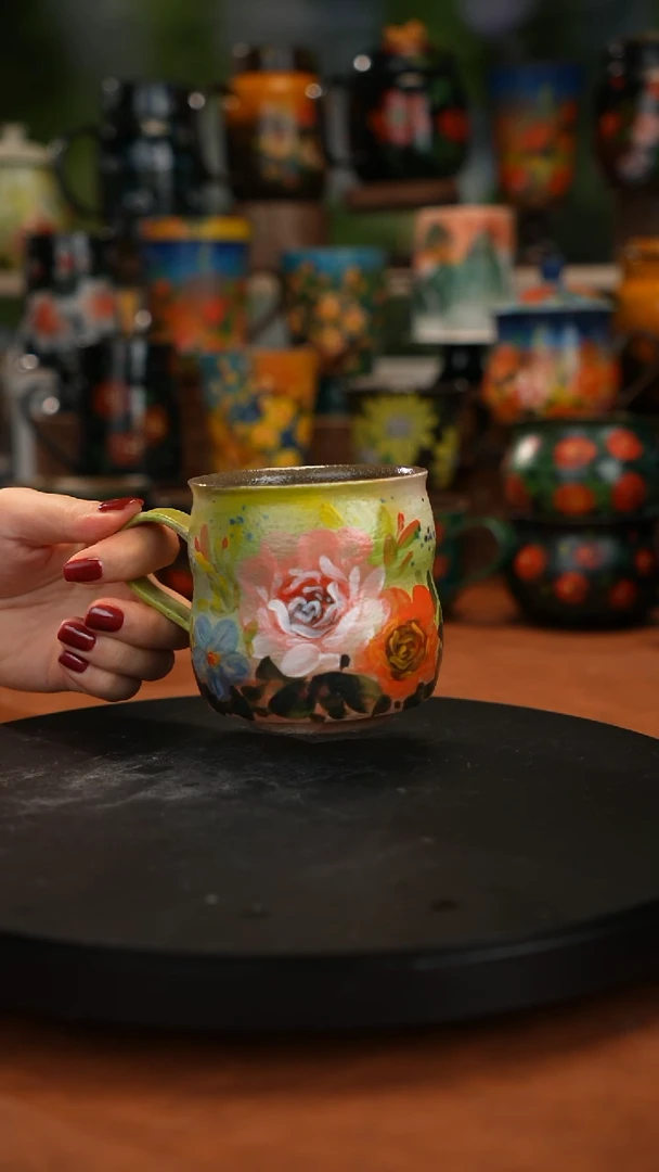 紫砂油画手绘釉下彩