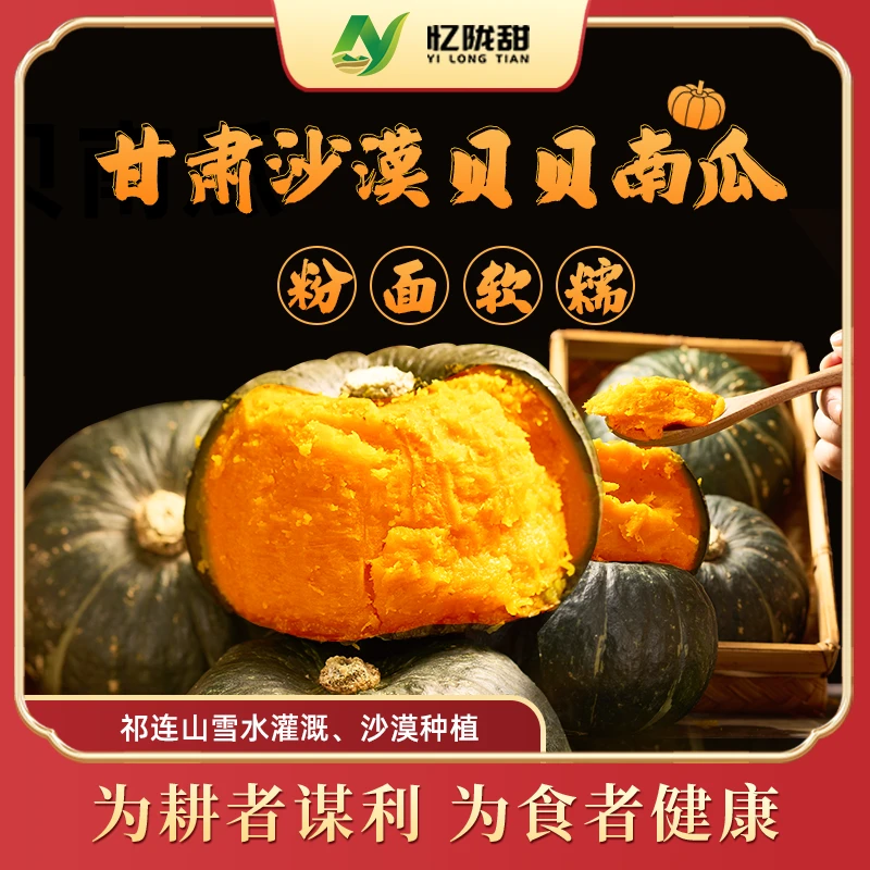 甘肃沙漠正宗贝贝南瓜粉糯香甜板栗味现摘现发