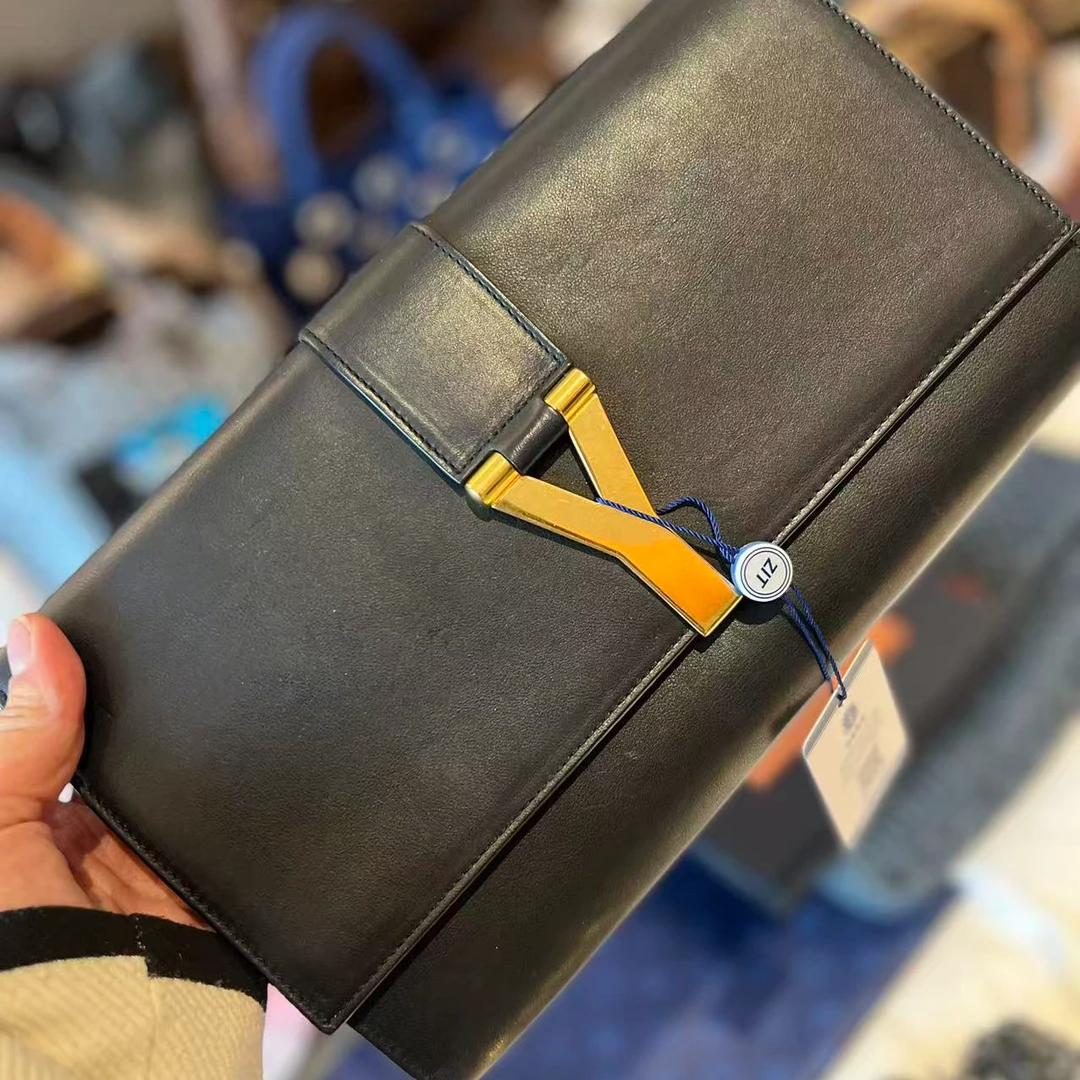95新 YSL/圣罗兰 圣罗兰 Y扣黑色手拿包