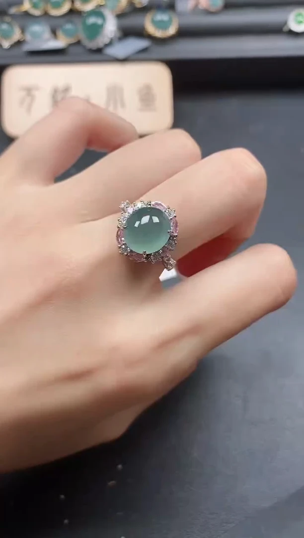 翡翠戒指银S925镶嵌51511