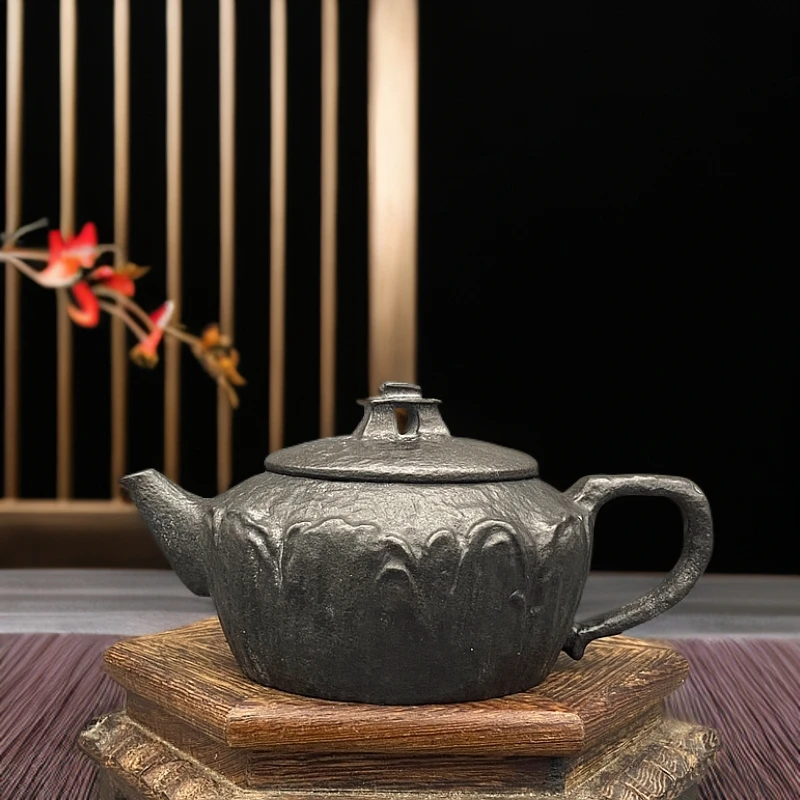 观山壶整石雕刻透光玉化茶壶沧海桑田7亿年冰碛岩泡茶壶茶具150cc