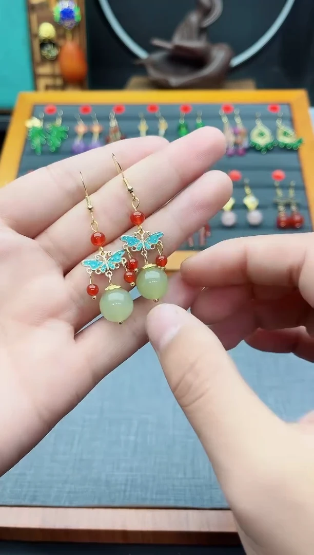 【闪购商品】玛瑙/玉髓耳钉银S925镶嵌531000