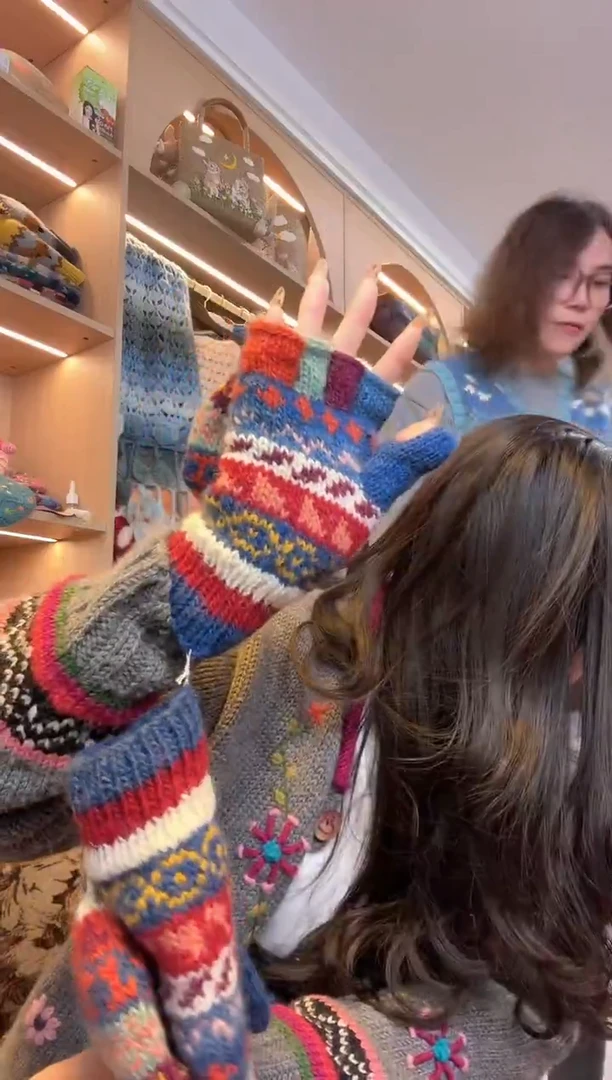 羊毛风**季百羊毛五指手套B118