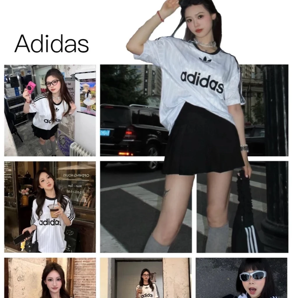adidas/阿迪达斯【华发AD】三叶草明星款男女复古大标短袖IM9459