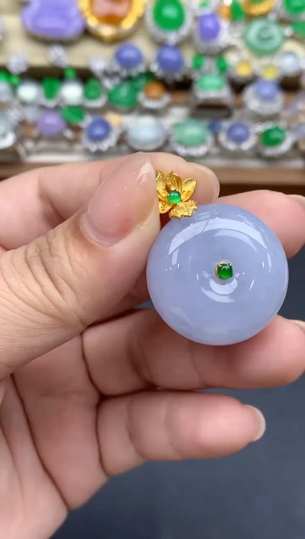 翡翠18K金镶嵌颈饰155-春日珠宝