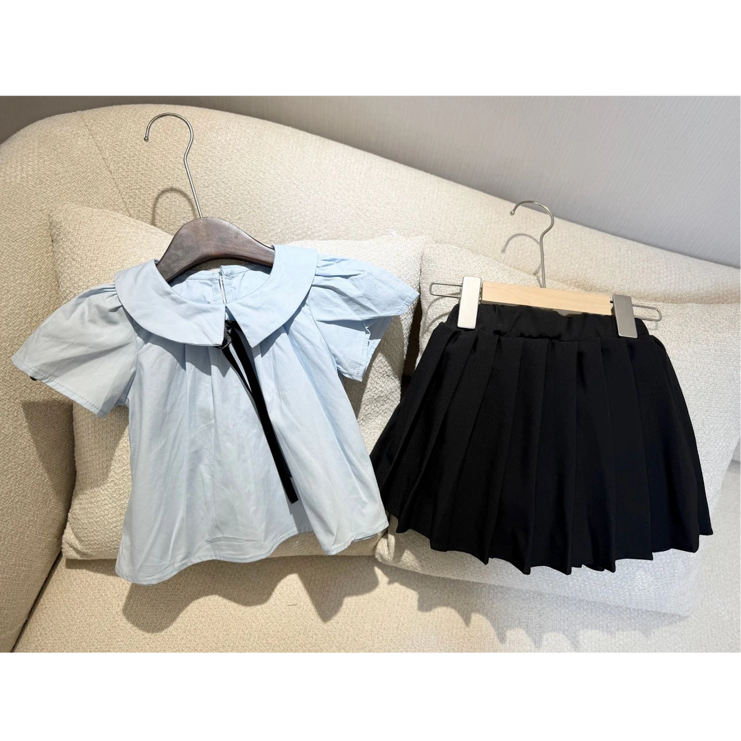 女童学院风娃娃领可爱套装裙