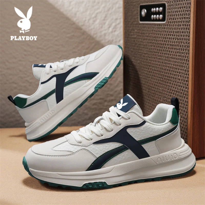 PLAYBOY/花花公子时尚休闲鞋2025新款男士百搭厚底跑步阿甘运动鞋