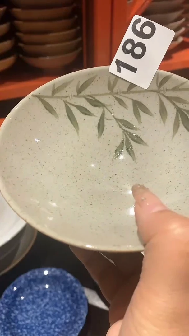 【闪购商品】碗186手绘竹子高脚干果碟