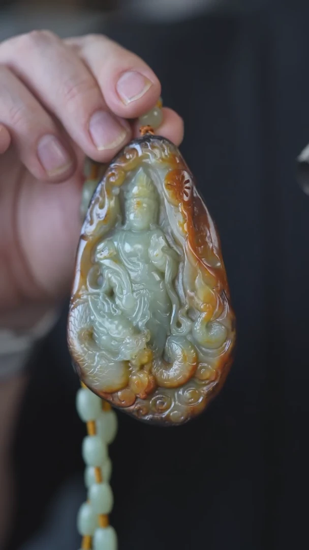 颈饰未镶嵌和田玉观音