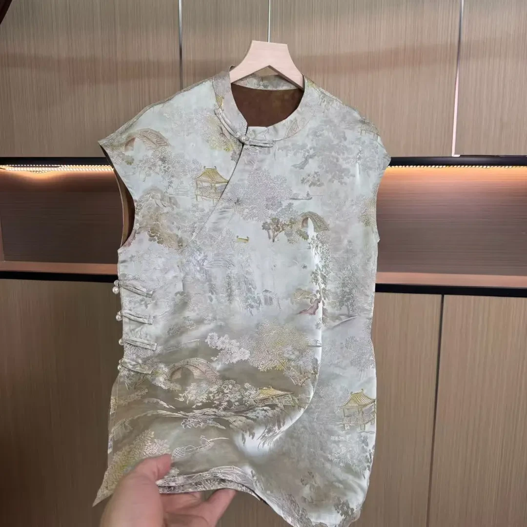 【奥黛松风水月】提花山系风复古百搭网红新中式时尚女士上衣0173