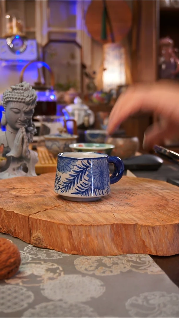 杯子团花手工手绘手工手绘
