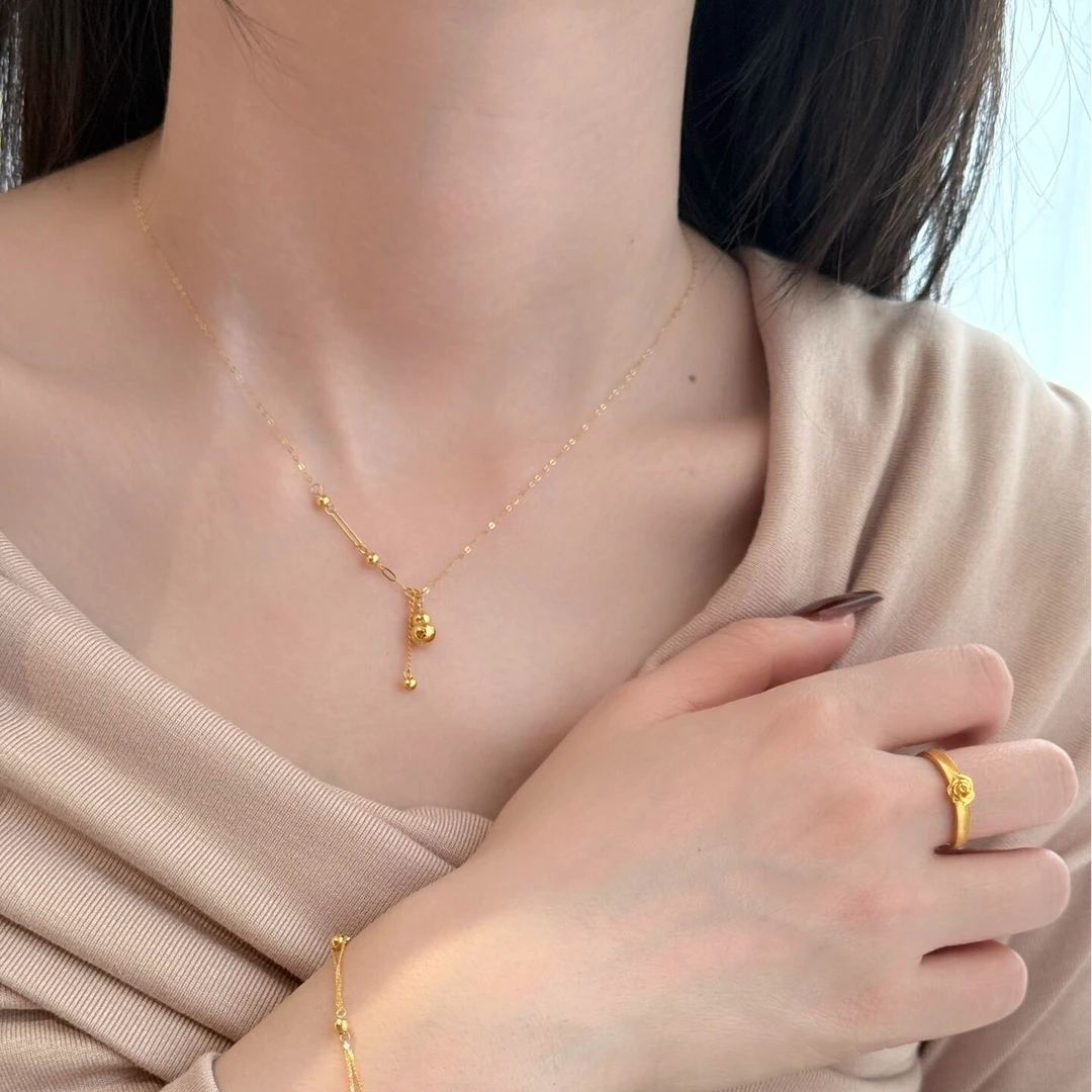 钛钢项链 女款2025新款精致时尚小众设计气质葫芦项链AB链轻奢