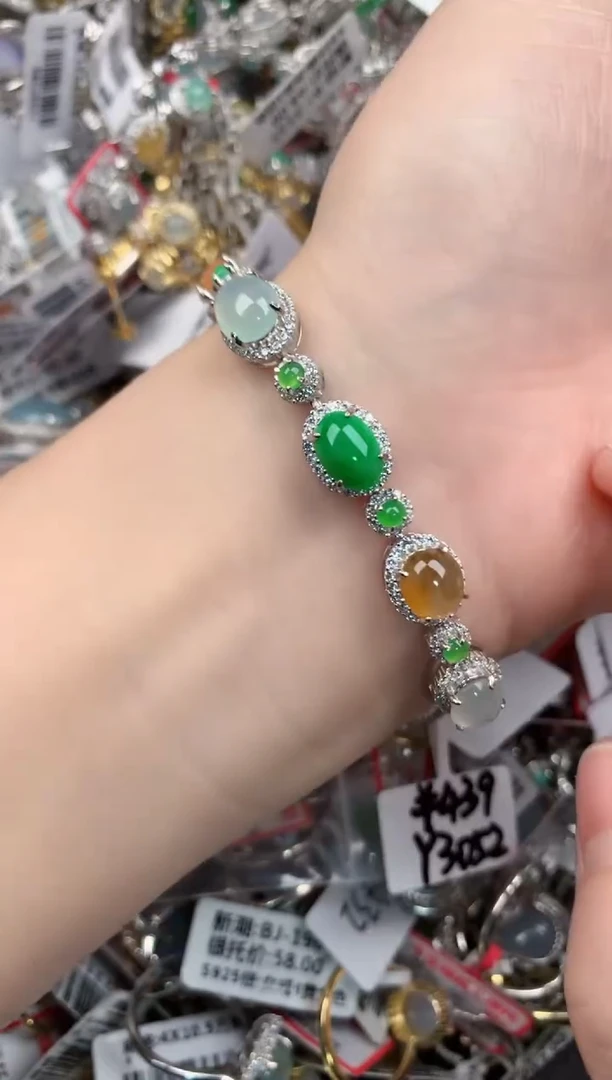 银S925镶嵌戒指翡翠141414----2