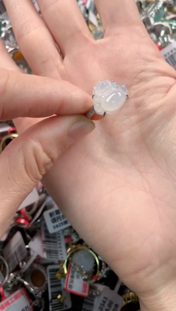 银S925镶嵌戒指翡翠8888-----4