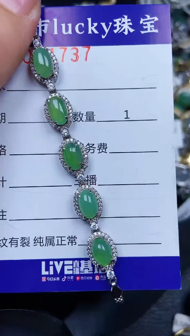 翡翠银S925镶嵌颈饰4737