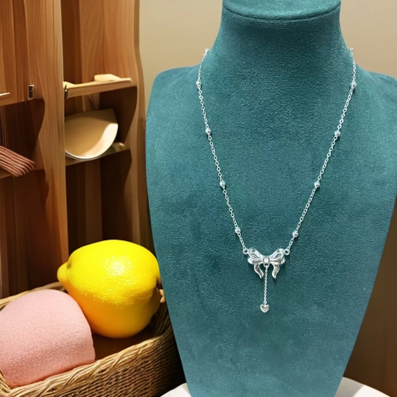 坠链均足银 303足银在逃公主项链 气质白色轻奢百搭简约ins珠珠