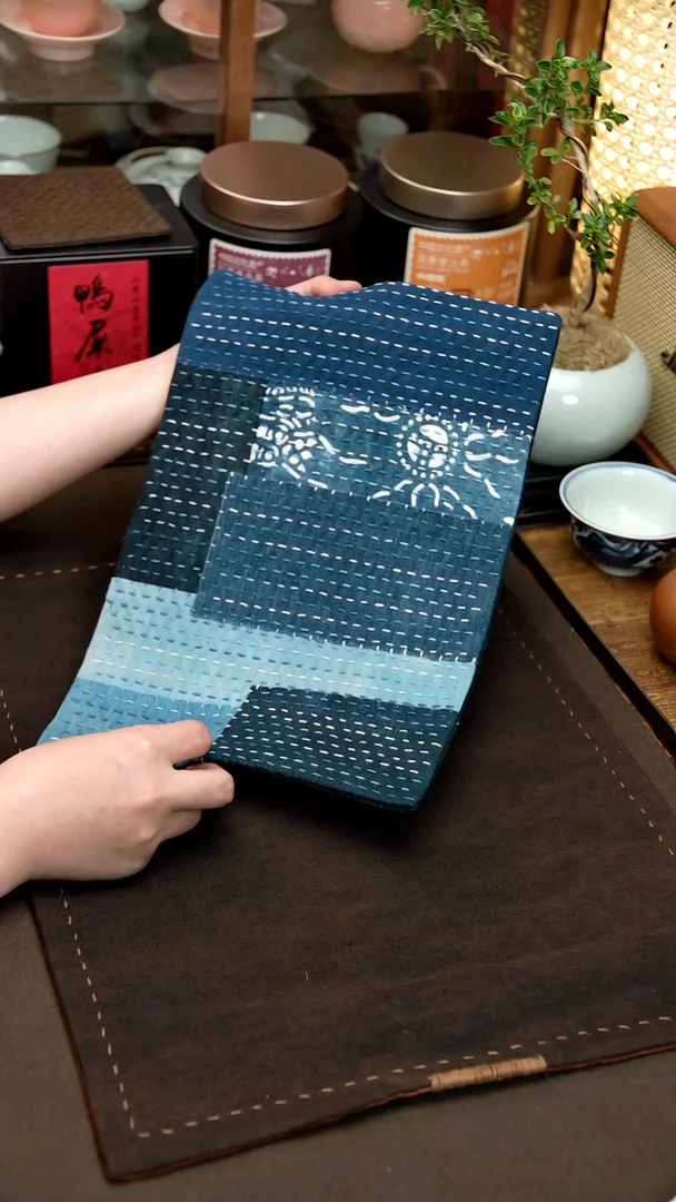 织绣Cici手作刺子绣茶席-108