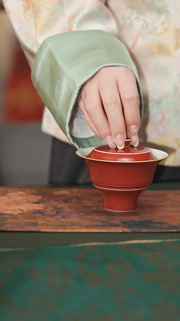 【闪购商品】摆件耕道堂文竹盖碗