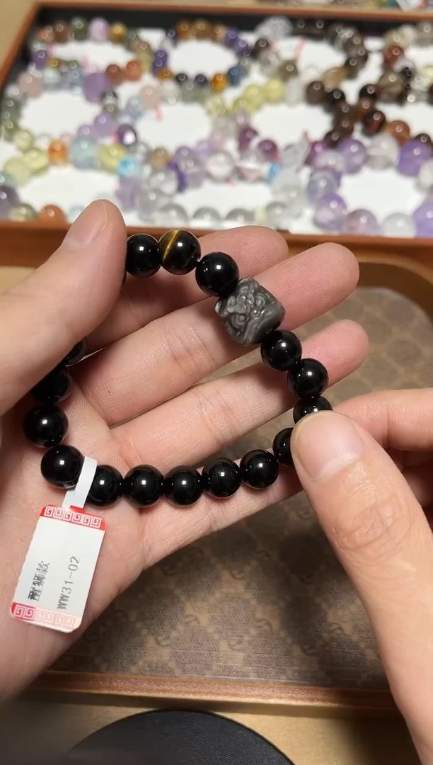 未镶嵌手链水晶24-19黑曜石手串