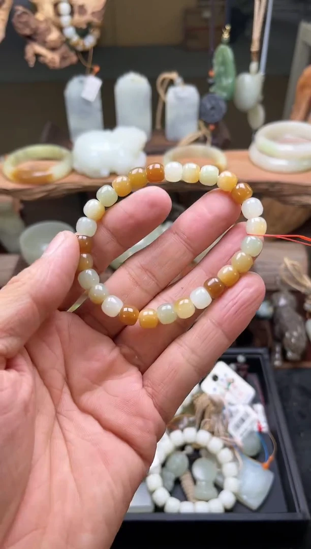 【闪购商品】和田玉手串未镶嵌卡8新疆多宝串圆珠9001871