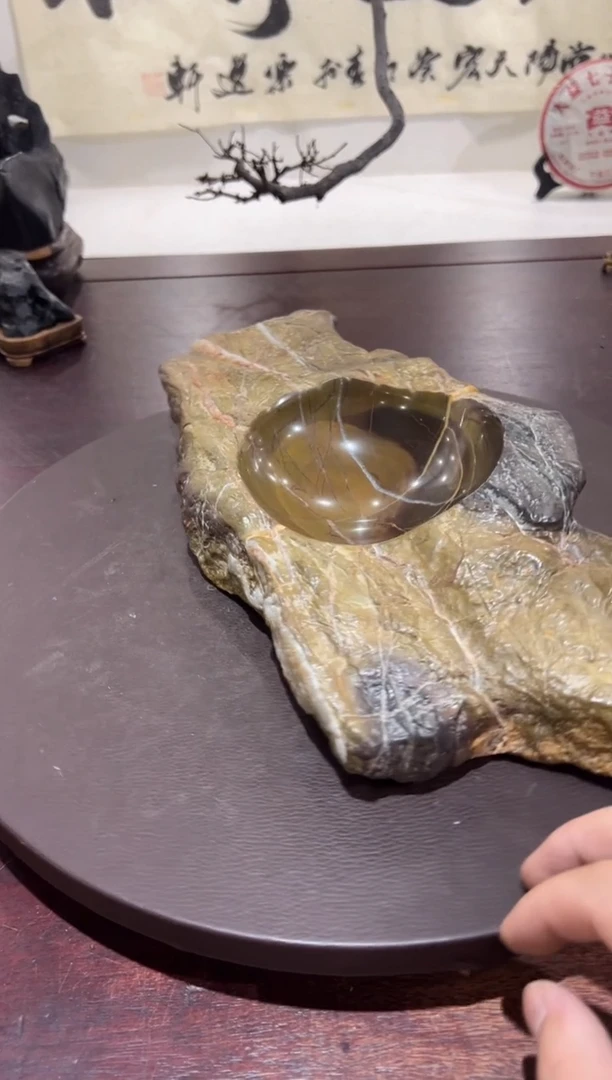 天****息意境典雅砚台烟缸摆件