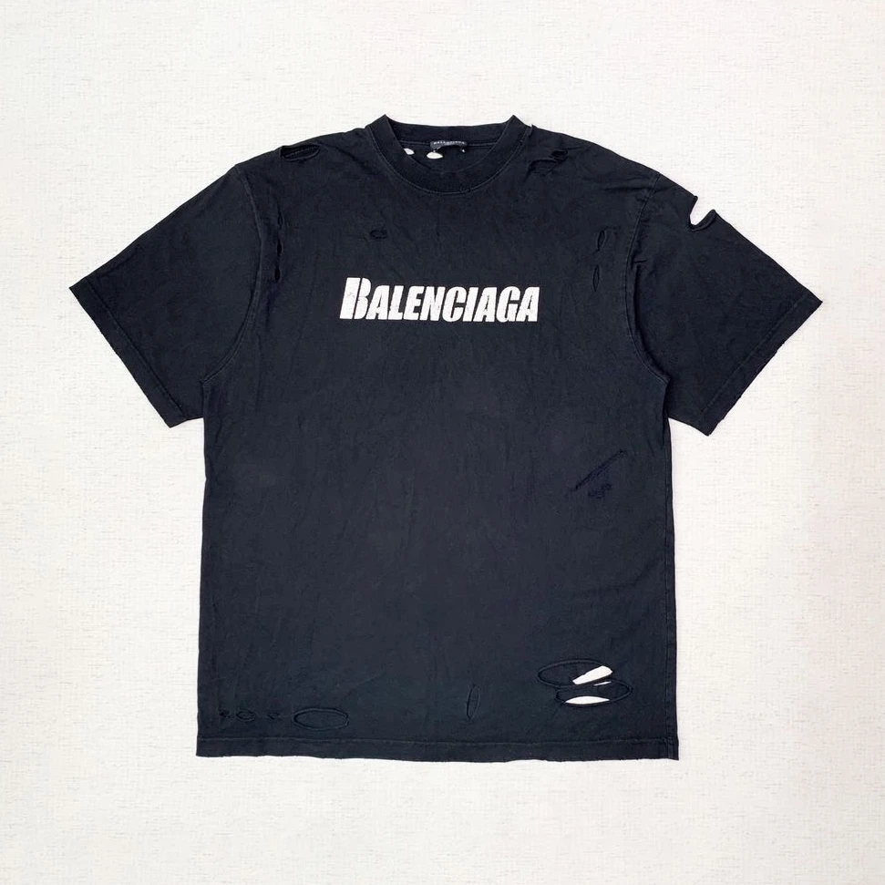 未使用 Balenciaga/巴黎世家 破坏logo短袖xxs码编码xb1869