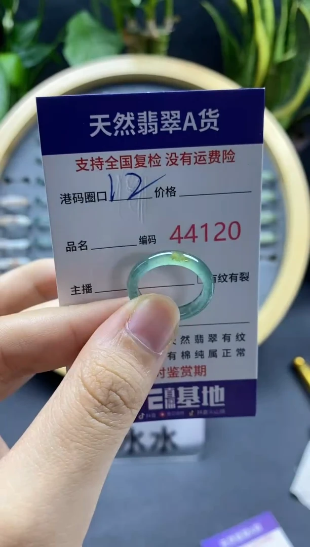 翡翠戒指未镶嵌天然A货翡翠4120