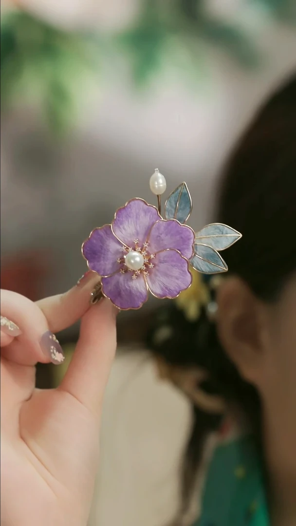 刺绣湘传礼纯手工发夹