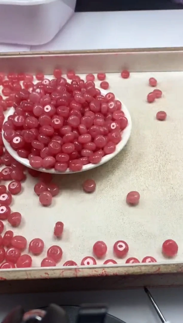 【闪购商品】玛瑙/玉髓颈饰未镶嵌w2002红纹石算盘10*6mm*30颗