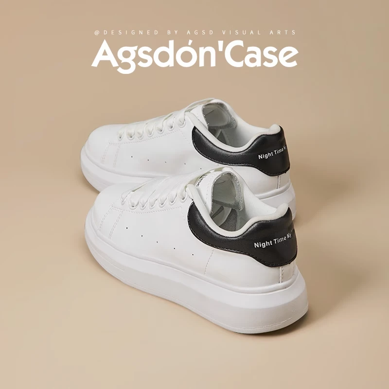 /奥古狮登小白鞋女2025新款春秋季白色板鞋厚底休闲百搭爆款运动Q