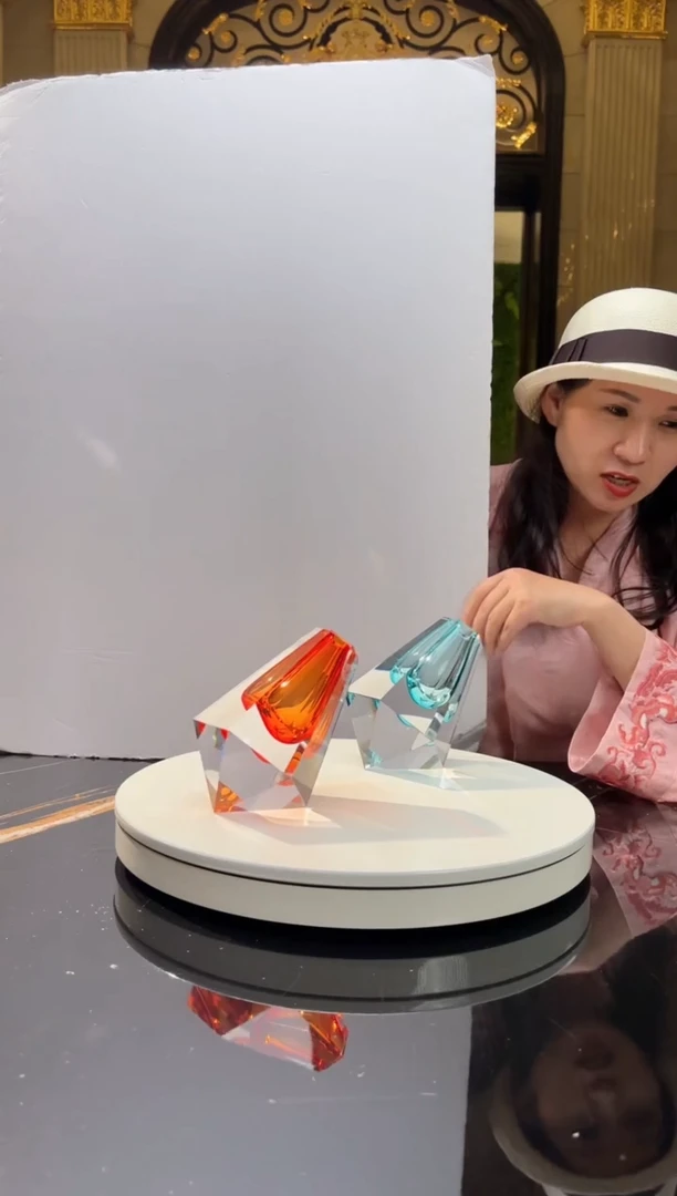 摆件AJ1010026橙红砖石香薰瓶+AJ1010036湖水蓝砖石香薰瓶