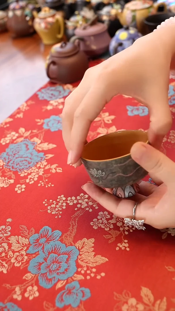 虾*?敦煌柴烧杯宜兴紫砂