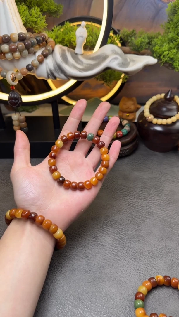 【闪购商品】菩提根/象牙果手串风化焦糖老型桶珠