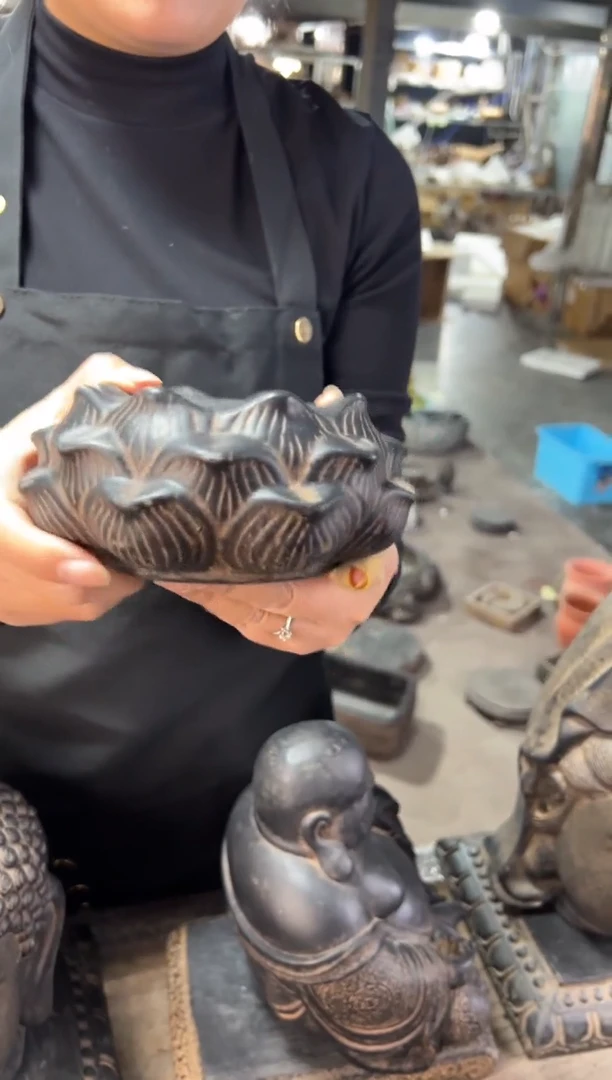 陶土【火山泥】莲蓬实心底座