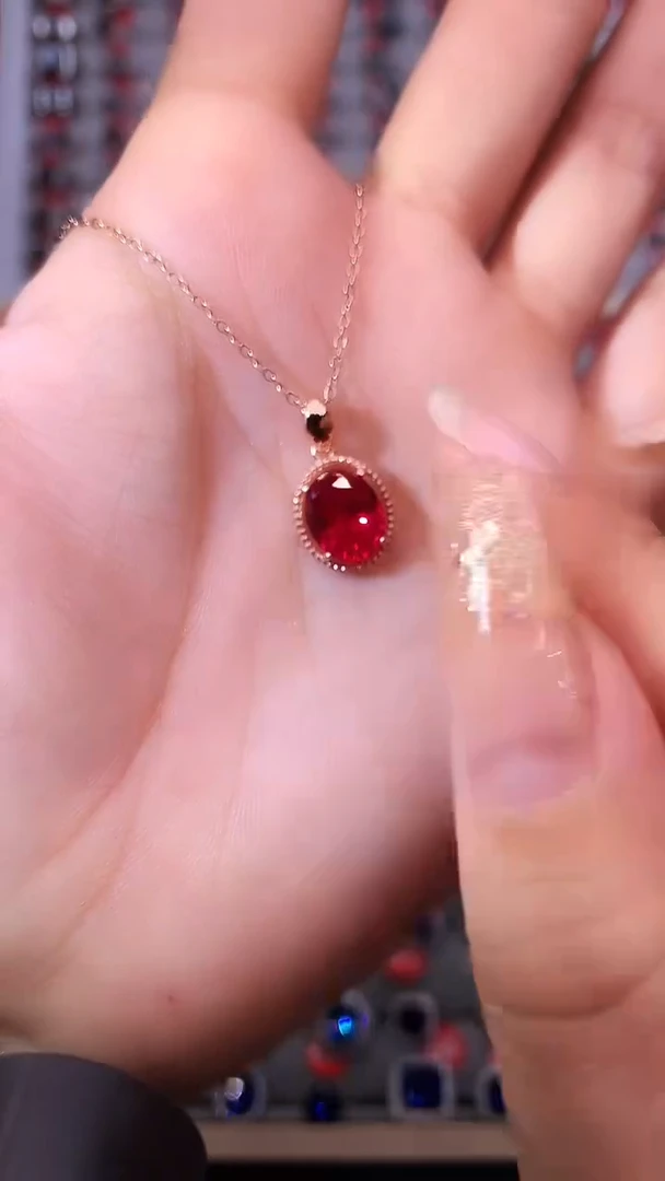 【闪购商品】红宝石吊坠(赠链)银S925镶嵌1111111