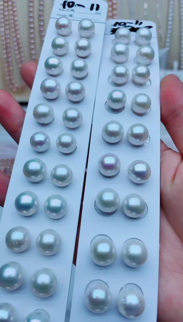 银S925镶嵌淡水珍珠耳饰耳钉多样性发其一