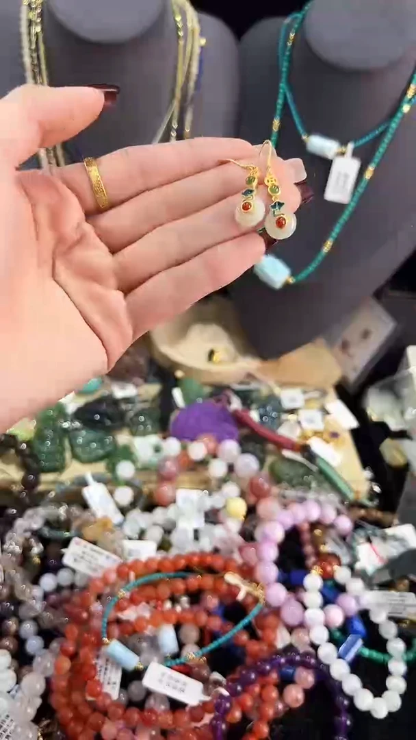 【闪购商品】和田玉耳饰银S925镶嵌耳钉