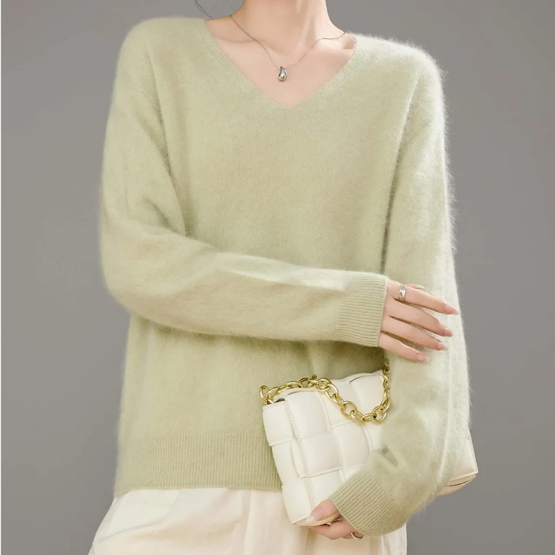 【12.1孤品毛衫】纯色衫宽松型长袖时尚女宽松秋冬保暖XRK-7159