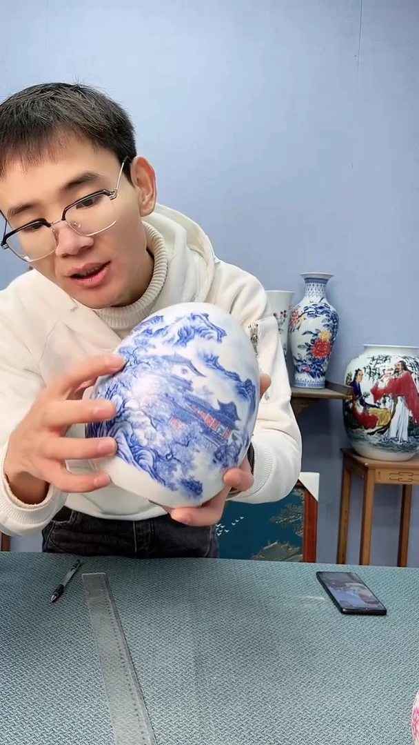 【闪购商品】瓷片景德镇青花陶瓷摆件