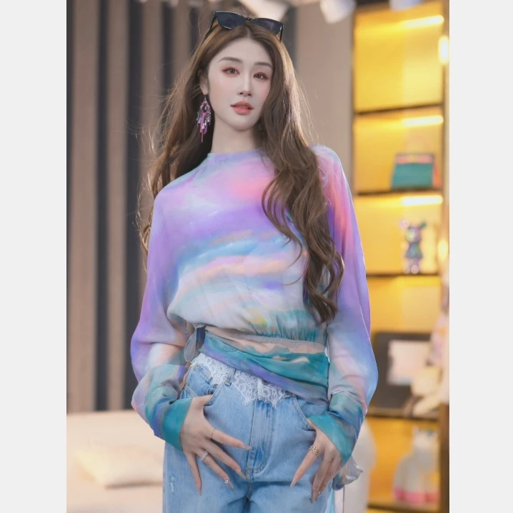 【喜喜家】2025款时尚女士春夏季百搭桑蚕丝衬衫上衣 250112