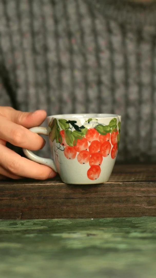 陶瓷青诗集手工手绘瓷器