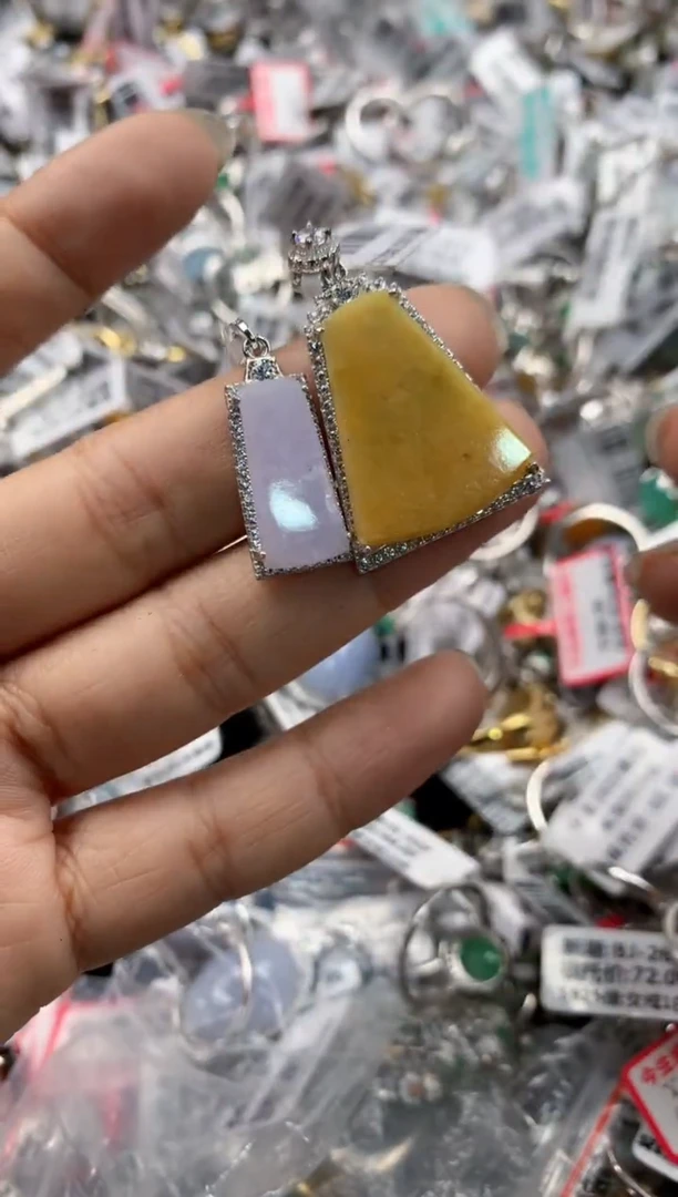 银S925镶嵌戒指翡翠999----8