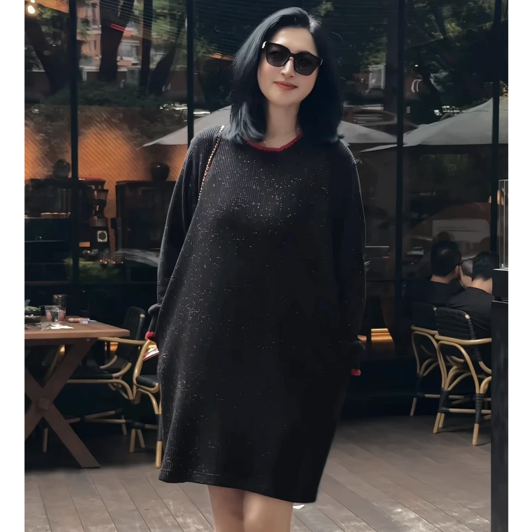 【娜姐秋冬7118款】2025年巴瑟大码女装380克宽松显瘦百搭潮流长裙