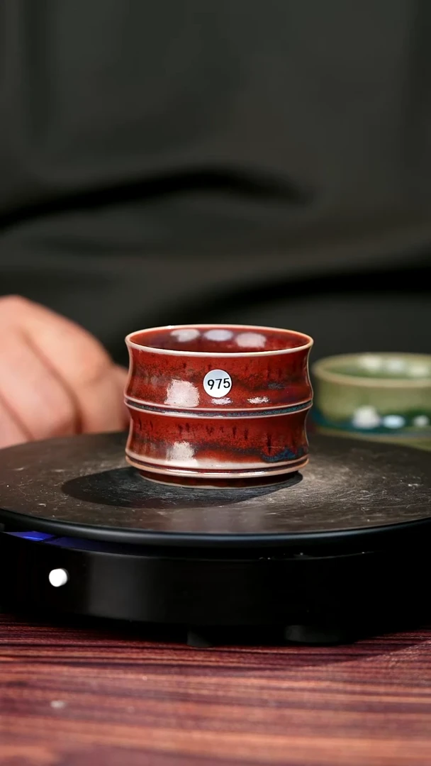 975#盼龙窑一级品原矿钧瓷竹节杯